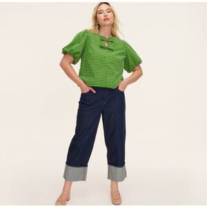 Kate Spade x Target High Rise Straight Leg Wide Cuff Jeans 20 NEW